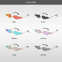 Load image into Gallery viewer, Frameless Flame Women Sunglasses Fashion Trend Sunshade Mirror Personality Funny Wave Sunglasses Narrow Frame Retro Cool Glasses