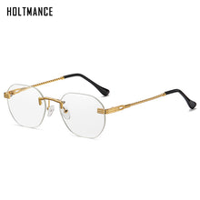 Load image into Gallery viewer, Frameless Gold Metal Ladies Sunglasses Rimless Gradient Lens Blue Sun Glasses For Men UV400 Summer 2023 NEW