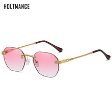 Load image into Gallery viewer, Frameless Gold Metal Ladies Sunglasses Rimless Gradient Lens Blue Sun Glasses For Men UV400 Summer 2023 NEW