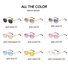 Load image into Gallery viewer, Frameless Gold Metal Ladies Sunglasses Rimless Gradient Lens Blue Sun Glasses For Men UV400 Summer 2023 NEW