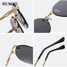Load image into Gallery viewer, Frameless Gold Metal Ladies Sunglasses Rimless Gradient Lens Blue Sun Glasses For Men UV400 Summer 2023 NEW