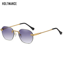 Load image into Gallery viewer, Frameless Gold Metal Ladies Sunglasses Rimless Gradient Lens Blue Sun Glasses For Men UV400 Summer 2023 NEW