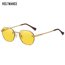 Load image into Gallery viewer, Frameless Gold Metal Ladies Sunglasses Rimless Gradient Lens Blue Sun Glasses For Men UV400 Summer 2023 NEW