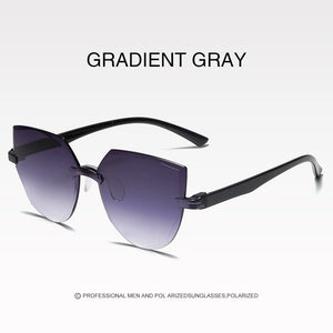 Frameless One-piece Jelly Transparent Sunglasses European and American Candy-colored Cat Eye Integrated Ocean Sunglasses