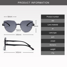 Carica l&#39;immagine nel visualizzatore di Gallery, Frameless One-piece Jelly Transparent Sunglasses European and American Candy-colored Cat Eye Integrated Ocean Sunglasses