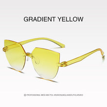 Carica l&#39;immagine nel visualizzatore di Gallery, Frameless One-piece Jelly Transparent Sunglasses European and American Candy-colored Cat Eye Integrated Ocean Sunglasses