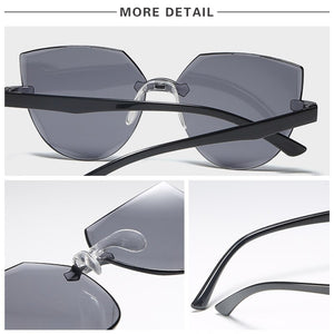 Frameless One-piece Jelly Transparent Sunglasses European and American Candy-colored Cat Eye Integrated Ocean Sunglasses