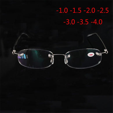 Frameless Resin Myopia Glasses Ultralight Boxed Shortsighted Myopia Glasses Women Men -1.0 -1.5 -2 -2.5 -3 -3.5 -4.0