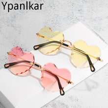 Load image into Gallery viewer, Frameless Sunglasses Euramerican Personality Street Snap Heart-shaped Sunglasses Sunglasses Female Love Women