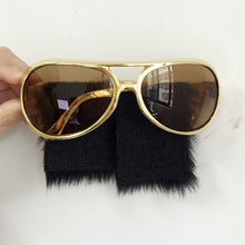 Load image into Gallery viewer, Sell Gold Frame Classic Elvis Glasses with Sideburns  Elvis Costume Sunglasse Elvis Sunglasses