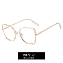 Carica l&#39;immagine nel visualizzatore di Gallery, TR90 anti blue flat lens women&#39;s trend versatile large glasses frame men&#39;s computer goggles