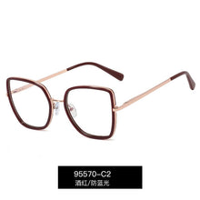 Carica l&#39;immagine nel visualizzatore di Gallery, TR90 anti blue flat lens women&#39;s trend versatile large glasses frame men&#39;s computer goggles