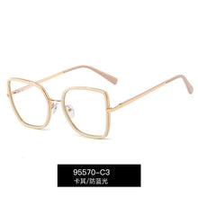 Carica l&#39;immagine nel visualizzatore di Gallery, TR90 anti blue flat lens women&#39;s trend versatile large glasses frame men&#39;s computer goggles