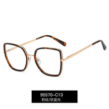 Carica l&#39;immagine nel visualizzatore di Gallery, TR90 anti blue flat lens women&#39;s trend versatile large glasses frame men&#39;s computer goggles