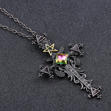 Load image into Gallery viewer, Freeshipping 1pc Vintage Gothic Cross Statement Necklace Triangle Pentagram Geometric Necklace Women jewellery Hip Hop Men Joyas