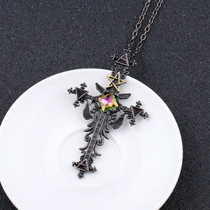 Freeshipping 1pc Vintage Gothic Cross Statement Necklace Triangle Pentagram Geometric Necklace Women jewellery Hip Hop Men Joyas