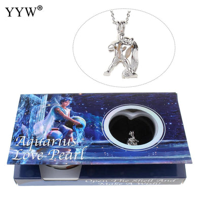 Cultured Pearl Oyster Necklace with Shell Pearl for Women Oyster Pearl 12 Constellations Pendant Necklace