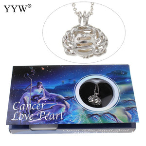 Cultured Pearl Oyster Necklace with Shell Pearl for Women Oyster Pearl 12 Constellations Pendant Necklace