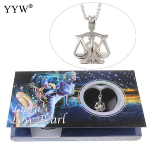 Cultured Pearl Oyster Necklace with Shell Pearl for Women Oyster Pearl 12 Constellations Pendant Necklace