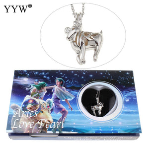 Cultured Pearl Oyster Necklace with Shell Pearl for Women Oyster Pearl 12 Constellations Pendant Necklace