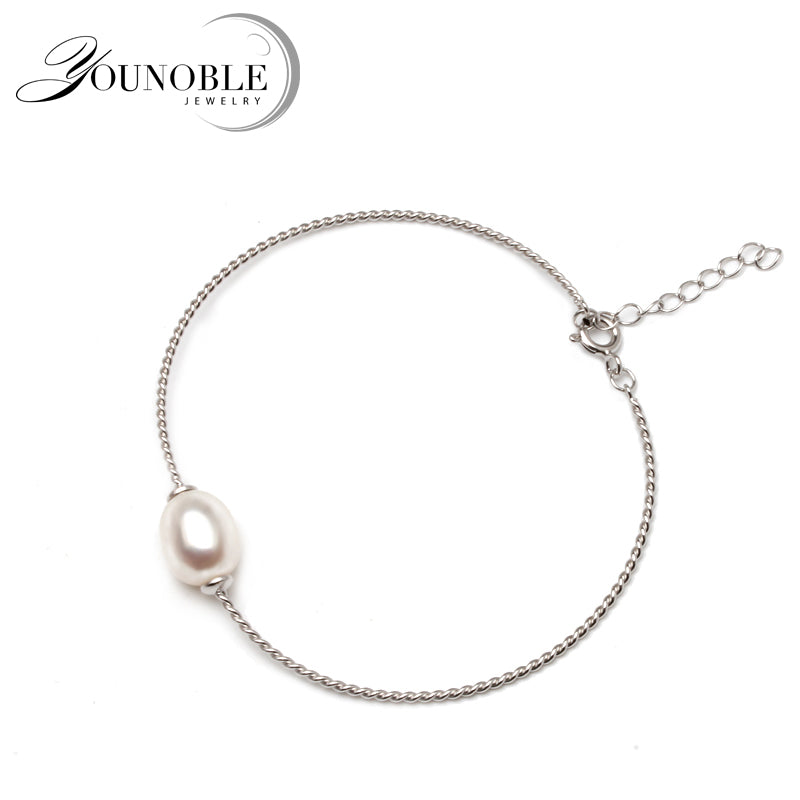 Natural Pearl Bracelet Girl,White Pearls Women Bracelet With Pearl Jewelry 925 Sterling Silver de perle
