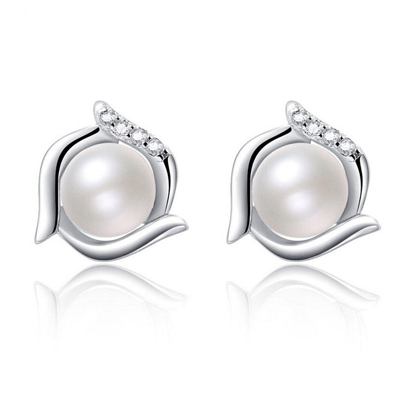 Pearl Earring 100% Guaranteed Real 925 Sterling Silver Stud Earring YH4607