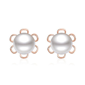 Pearl Earrings 100% Guaranteed Real 925 Sterling Silver Stud Earrings YH4599