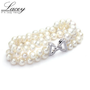 pearl strand bracelets,elastic string real pearl beads charms bracelet women 925 silver jewelry vintage gift