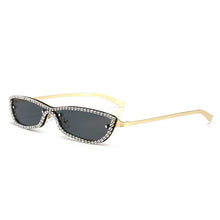 Load image into Gallery viewer, Fshion Refinement Oval Sunglasses Diamond Metal Eye wear Small Cat Eye Glasses Rhinestone   personality Sun Glasses Oculos De So