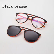 Load image into Gallery viewer, Full Frame Double Bridges Titanium Glasses Frame With Magnet Clip Sunglasses Myopia Functional Glasses Polarized  round