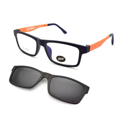 Full Frame per uomo Occhiali miopia Donna Clip magnetiche su occhiali piccoli Occhiali da vista 50 Occhiali da sole polarizzati nero sabbia JKK104