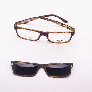 Full Frame For Men Myopia Glasses Women Magnet Clips on Small Glasses Size Eyeglasses 50 Sand Black Polarizing Sunglasses JKK104