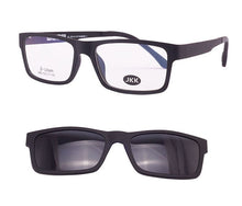 Load image into Gallery viewer, Full Frame For Men Myopia Glasses Women Magnet Clips on Small Glasses Size Eyeglasses 50 Sand Black Polarizing Sunglasses JKK104