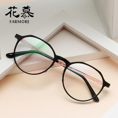 Full Rim Frame Shenzhen Glasses Frame Plastic Steel Retro Plate Big Face Myopia Glasses Frame Plain Glasses
