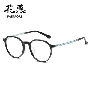 Full Rim Frame Shenzhen Glasses Frame Plastic Steel Retro Plate Big Face Myopia Glasses Frame Plain Glasses