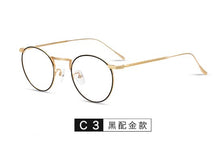 Load image into Gallery viewer, Full-Rim Glasses Frame B Titanium Retro Artistic round Frame Slim-Looking Face with Myopia Glasses Option Glasses Frame