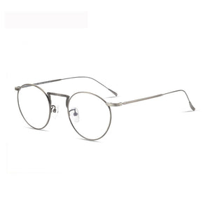 Full-Rim Glasses Frame B Titanium Retro Artistic round Frame Slim-Looking Face with Myopia Glasses Option Glasses Frame