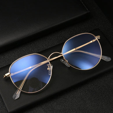 Full Rim Metal Frame Glasses For Man and Woman Retro Up Polygon Shape Frame Myopia Spectacles
