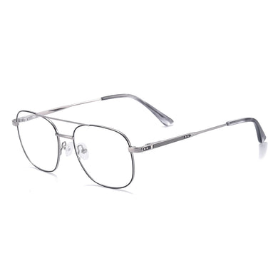 Full Rim Metal Square Double Bridge Men And Women Medium Prescription Eyeglasses With Spring Hinge For Optical Lens