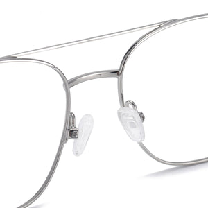 Full Rim Metal Square Double Bridge Men And Women Medium Prescription Eyeglasses With Spring Hinge For Optical Lens