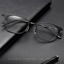 Load image into Gallery viewer, Full Rim Pure Titanium Frame Eyewears For Man and Woman  Handmade Classic Browline Myopia Spectacles