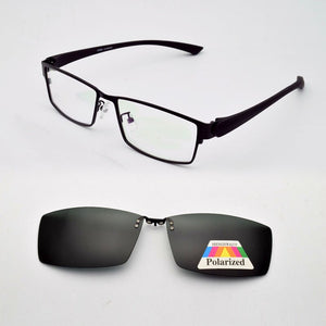 Full box frames male big glasses wide face Thick  clip on sunglasses  magnetic iron absorption of polarized sunglasses lens