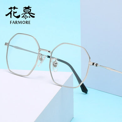 Full frame frame metal round face personality multi-sided large frame blue ray anti-glass frame flat mirror