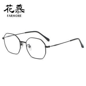 Full frame frame metal round face personality multi-sided large frame blue ray anti-glass frame flat mirror