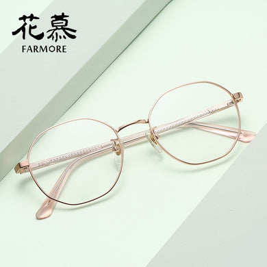 Full-frame glasses frame with elegant personality, round face and myopia frame, retro anti-blue light flat frame
