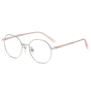 Full-frame glasses frame with elegant personality, round face and myopia frame, retro anti-blue light flat frame
