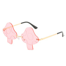 Load image into Gallery viewer, Funny Mushroom Sunglasses Female Ins Dance Art Photography Rimless Sunglasses Women Cute Deco Sun Glasses