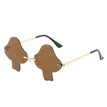 Load image into Gallery viewer, Funny Mushroom Sunglasses Female Ins Dance Art Photography Rimless Sunglasses Women Cute Deco Sun Glasses