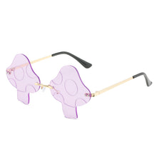 Load image into Gallery viewer, Funny Mushroom Sunglasses Female Ins Dance Art Photography Rimless Sunglasses Women Cute Deco Sun Glasses