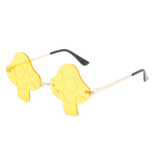 Load image into Gallery viewer, Funny Mushroom Sunglasses Female Ins Dance Art Photography Rimless Sunglasses Women Cute Deco Sun Glasses